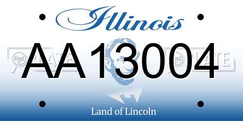 AA13004 Illinois License Plate