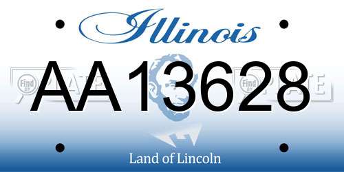 AA13628 Illinois License Plate
