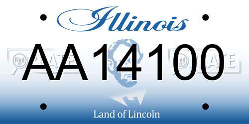 AA14100 Illinois License Plate