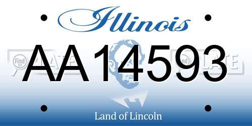 AA14593 Illinois License Plate