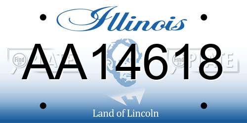 AA14618 Illinois License Plate