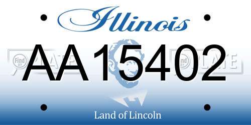 AA15402 Illinois License Plate