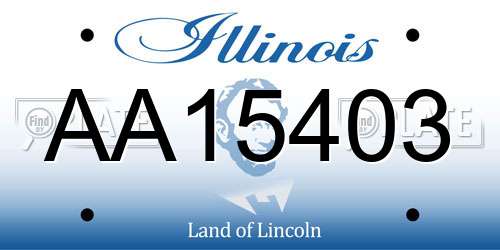 AA15403 Illinois License Plate