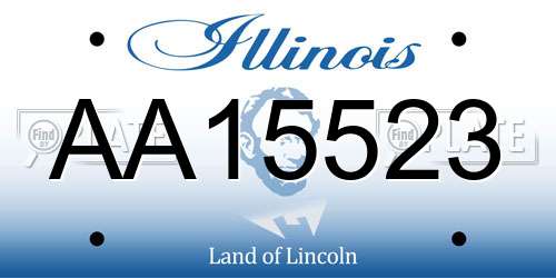 AA15523 Illinois License Plate