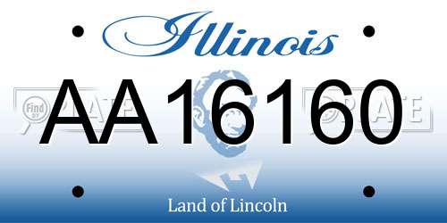 AA16160 Illinois License Plate