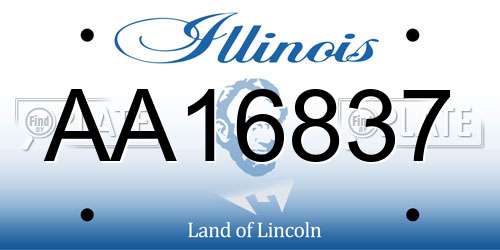 AA16837 Illinois License Plate