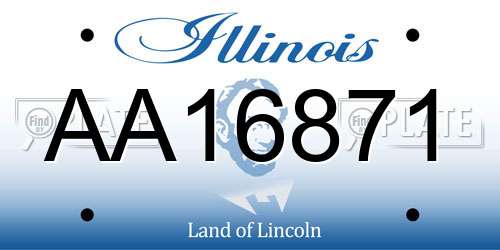 AA16871 Illinois License Plate