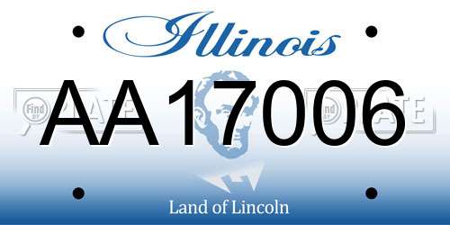 AA17006 Illinois License Plate