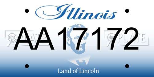 AA17172 Illinois License Plate