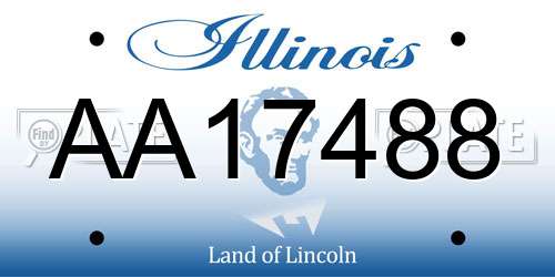 AA17488 Illinois License Plate
