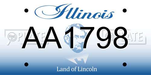 AA1798 Illinois License Plate
