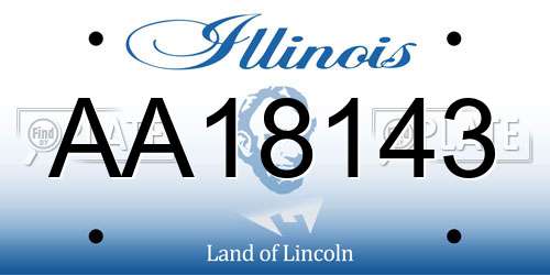 AA18143 Illinois License Plate