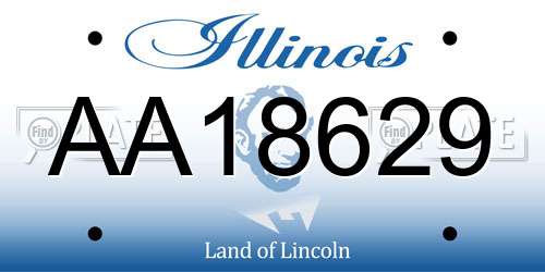 AA18629 Illinois License Plate