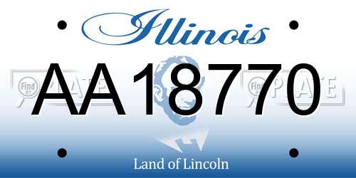 AA18770 Illinois License Plate