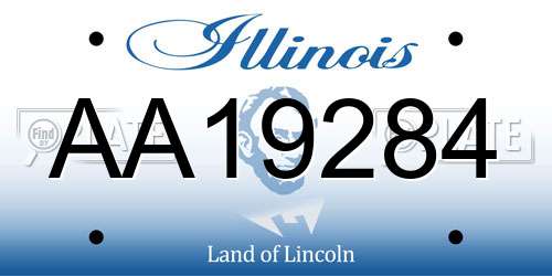 AA19284 Illinois License Plate