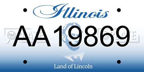 AA19869 Illinois License Plate