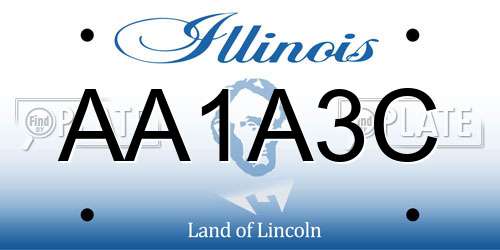 AA1A3C Illinois License Plate