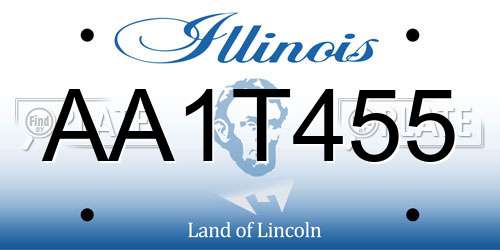 AA1T455 Illinois License Plate