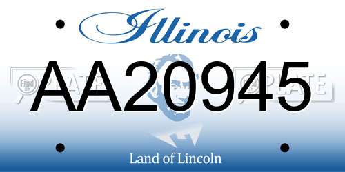AA20945 Illinois License Plate