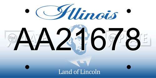 AA21678 Illinois License Plate