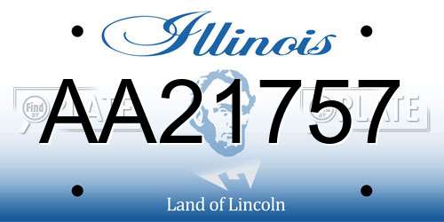 AA21757 Illinois License Plate