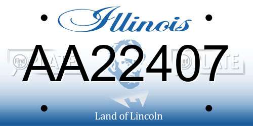 AA22407 Illinois License Plate