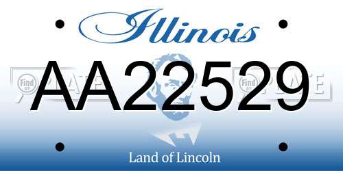 AA22529 Illinois License Plate