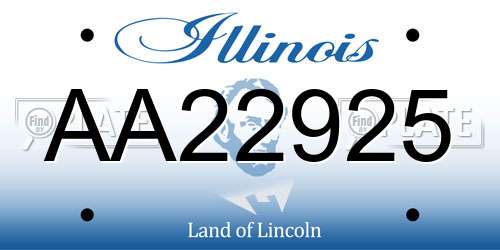 AA22925 Illinois License Plate