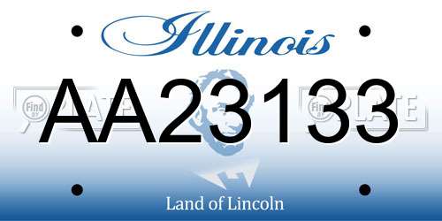 AA23133 Illinois License Plate