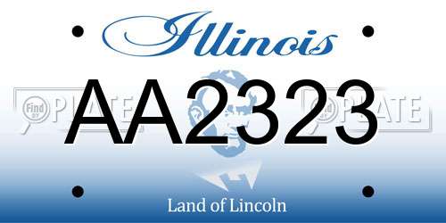 AA2323 Illinois License Plate
