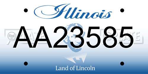 AA23585 Illinois License Plate