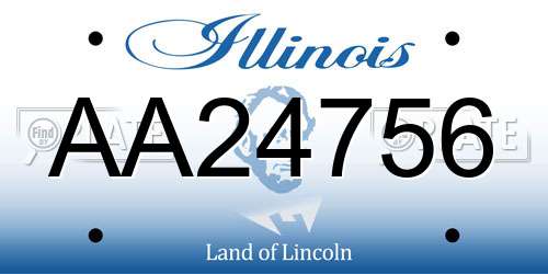AA24756 Illinois License Plate
