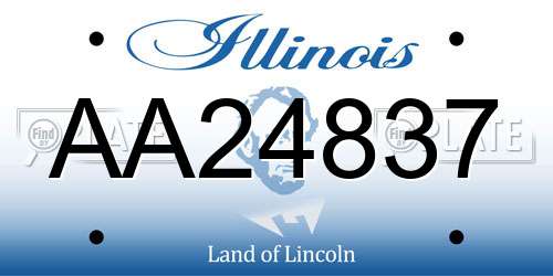 AA24837 Illinois License Plate
