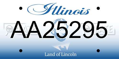 AA25295 Illinois License Plate