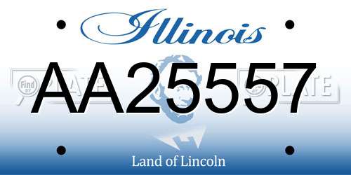AA25557 Illinois License Plate