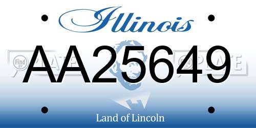 AA25649 Illinois License Plate