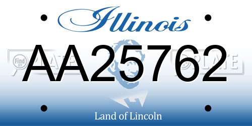 AA25762 Illinois License Plate