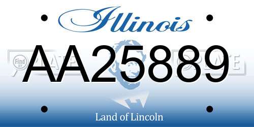 AA25889 Illinois License Plate