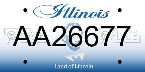 AA26677 Illinois License Plate