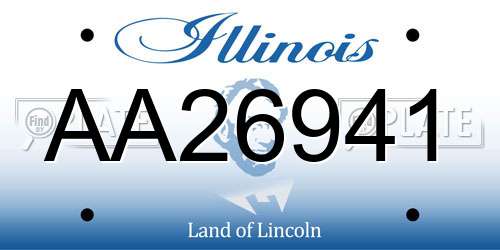 AA26941 Illinois License Plate