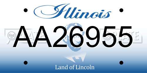 AA26955 Illinois License Plate