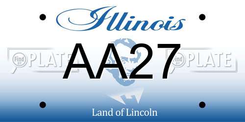 AA27 Illinois License Plate