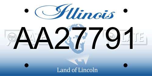 AA27791 Illinois License Plate