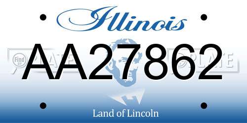AA27862 Illinois License Plate