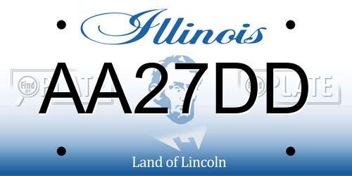 AA27DD Illinois License Plate