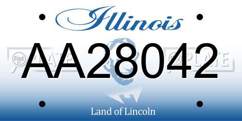 AA28042 Illinois License Plate