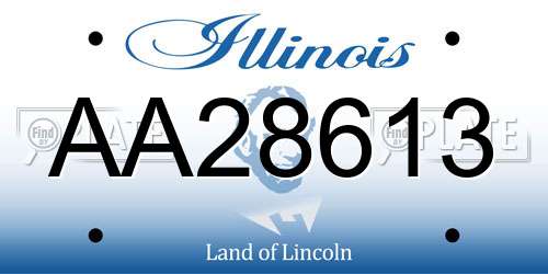 AA28613 Illinois License Plate