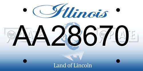 AA28670 Illinois License Plate
