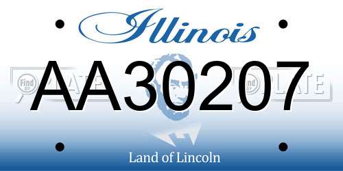 AA30207 Illinois License Plate