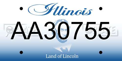 AA30755 Illinois License Plate